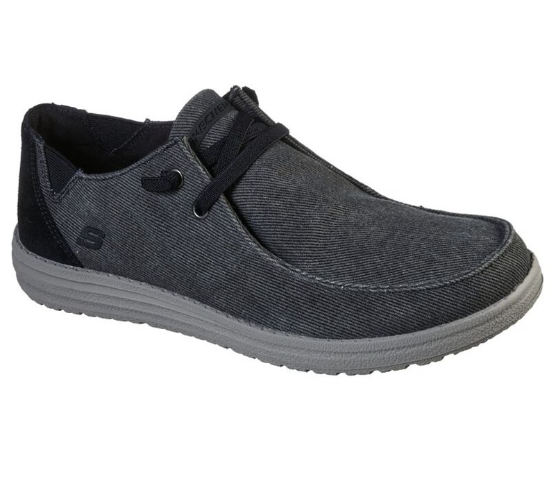 Skechers Melson - Raymon - Mens Slip On Shoes Black [AU-XG0045]